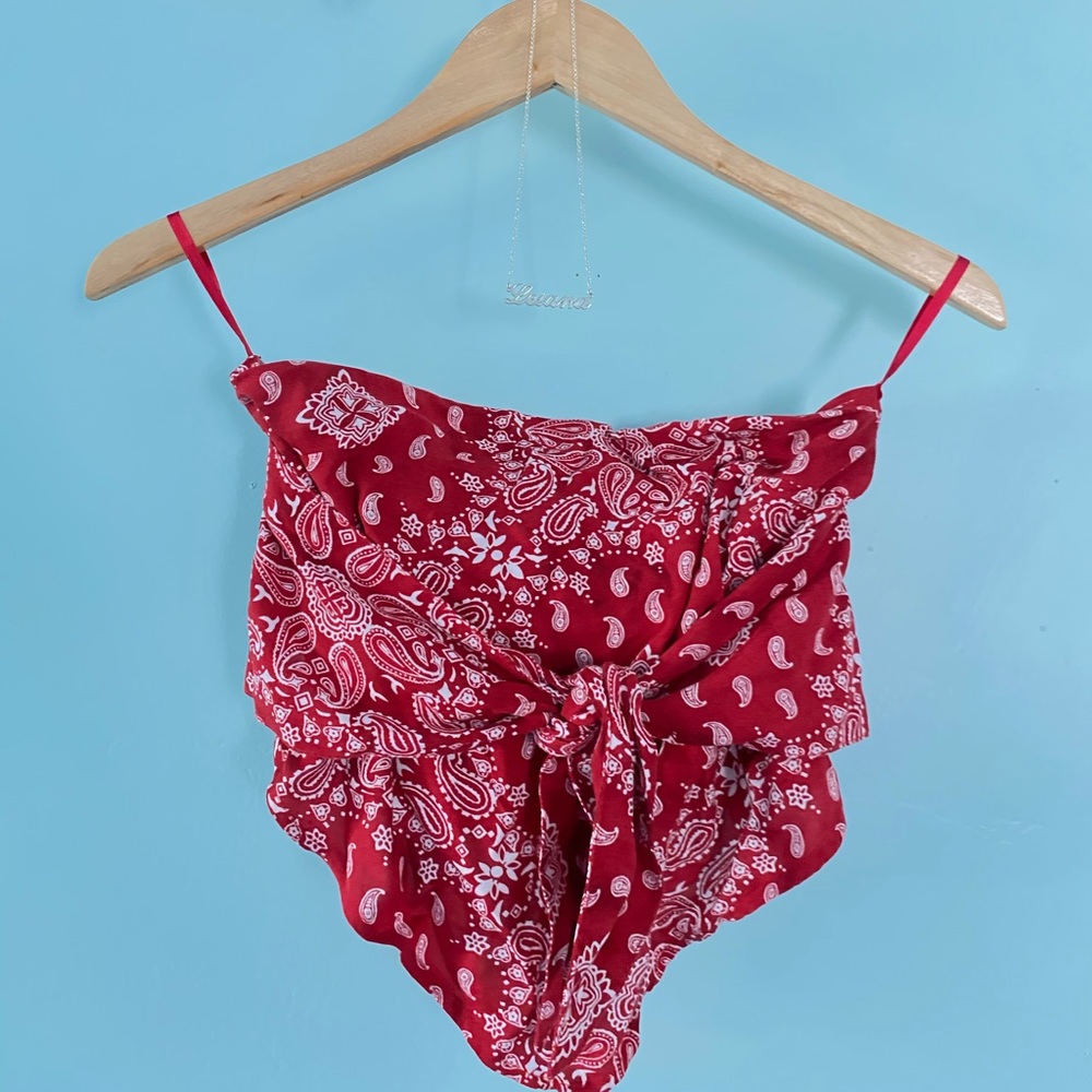 Red Bandana Tube Top
